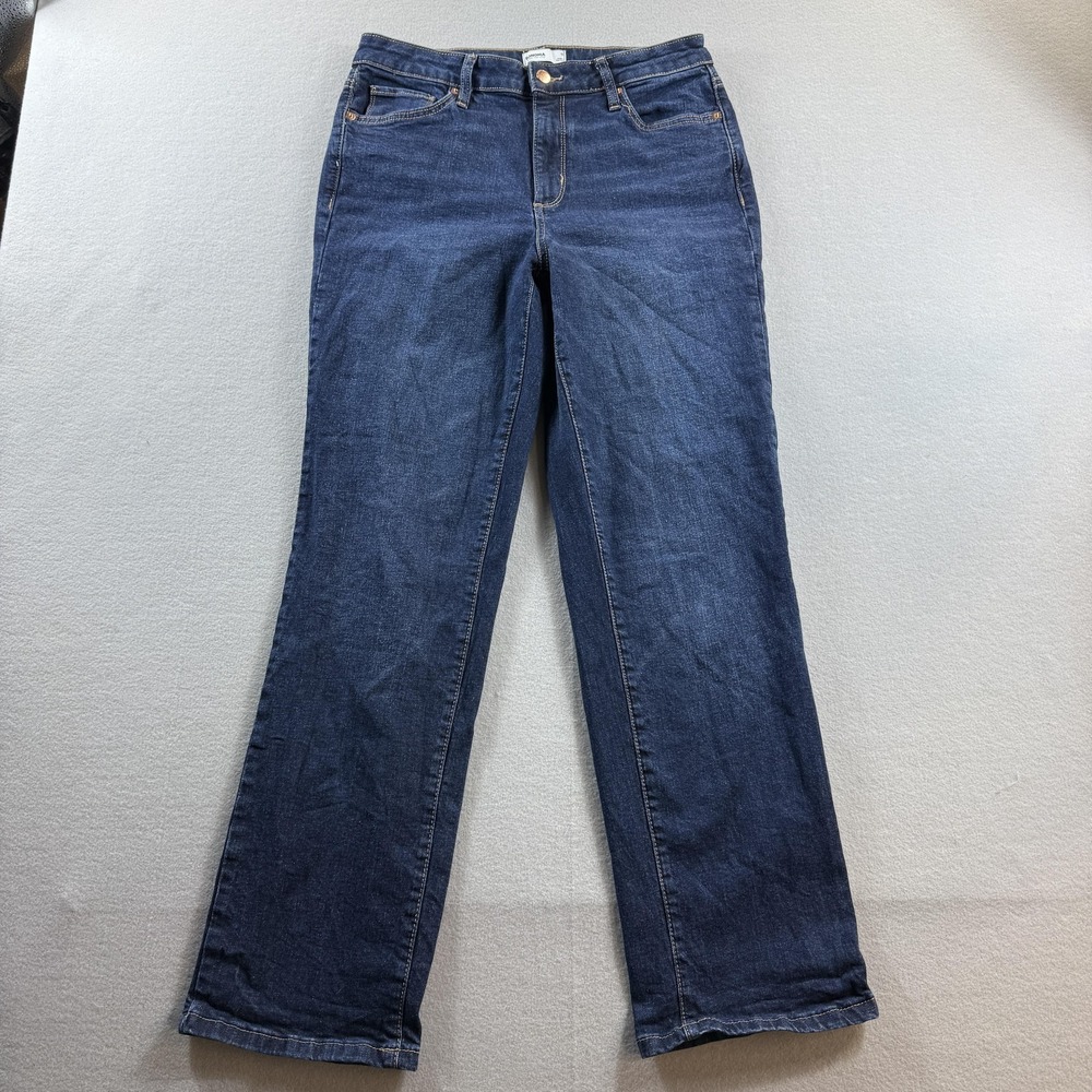 Sonoma Goods For Life Straight Jeans Womens 10 Blue Dark Wash Stretch 30x29